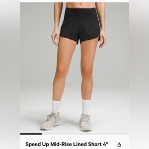 Lululemon Speed Up Shorts Mid-rise 4” Sz 8